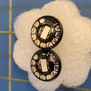Vintage Style Telephone Dial Pad Stud Earrings. 1 Pair New